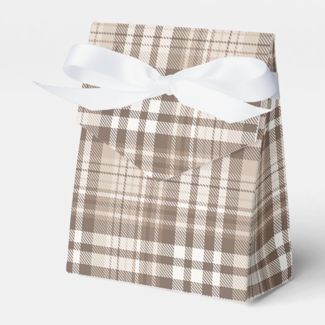 Neutral jordton Rutig Tartan Design  Presentaskar (Framsidan Sidan)