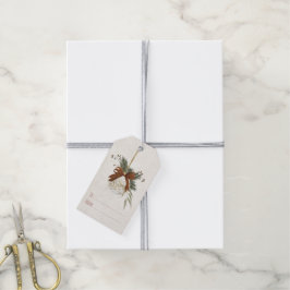 Neutral julklappsetikett med ornament presentetikett