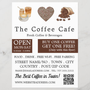 Neutral kaffeshopsflyer reklamblad
