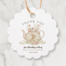 Neutral Kanin Tea Party Baby Shower Tacksamhet