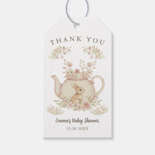 Neutral Kanin Tea Party Baby Shower Tacksamhetskor Presentetikett