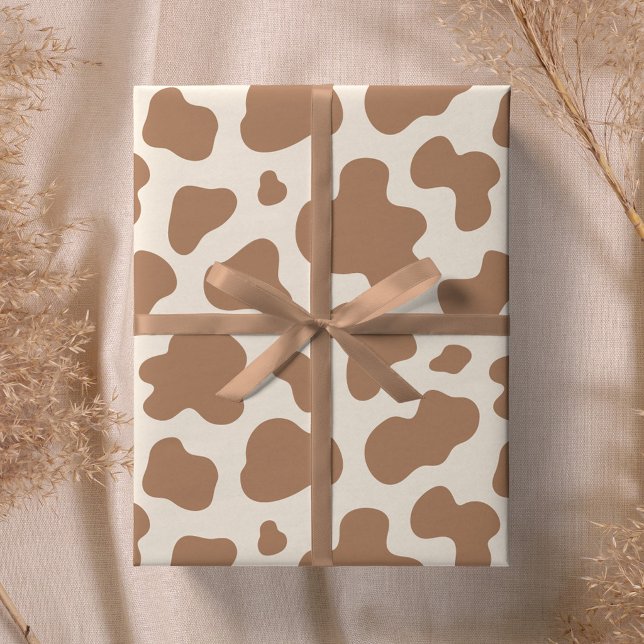 Neutral ko-print Western cowboy beige brun Presentpapper (Skapare uppladdad)