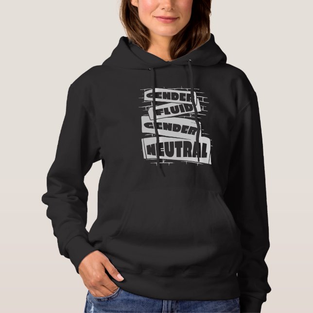 Neutral Könslös Icke Binär Pride Kön Fluid T Shirt (Framsida)