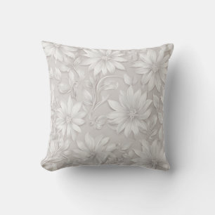 Neutral kräm elegant blomster kudde