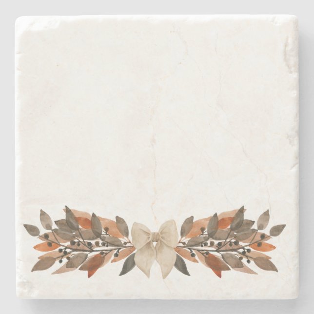 Neutral Leaf Thanksgiving Stone Coaster Stenunderlägg (Framsidan)