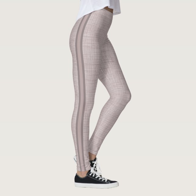 Neutral linneamuster i mjuk blushrosa leggings (Höger)