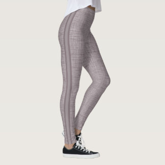 Neutral linneamuster i mjuk taupebrun nyans leggings