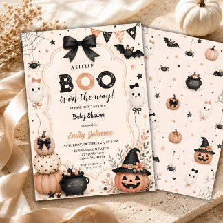 Neutral Little Boo Bebis Shower Inbjudningar