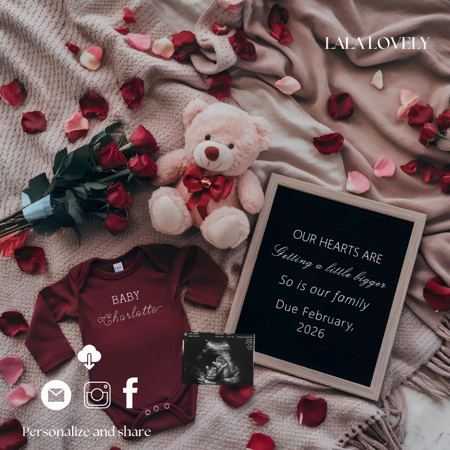 Neutral love themed  Pregnancy Announcement Card Meddelande (Skapare uppladdad)