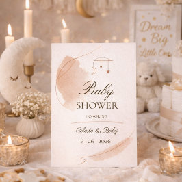 Neutral mån Drömlandskap Baby Shower Inbjudan