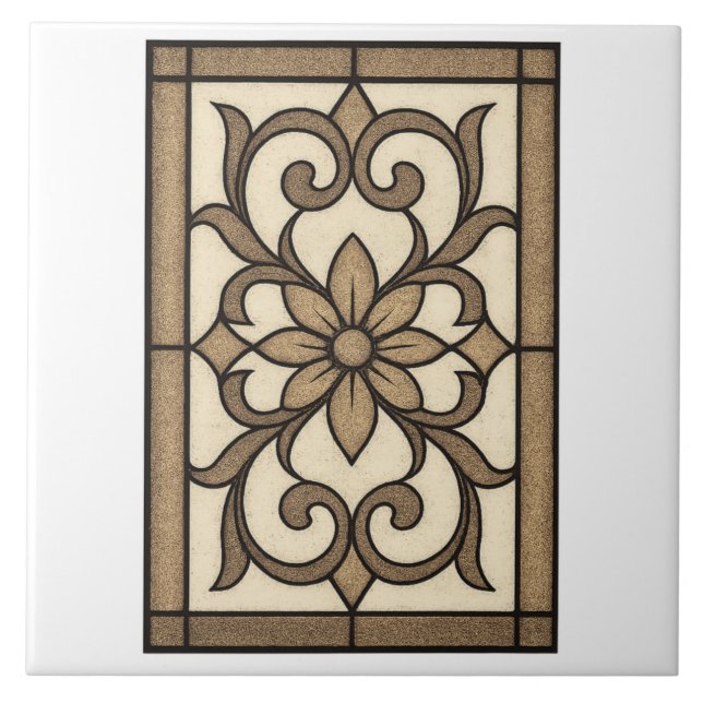 Neutral Mandala Kantplatta  Kakelplatta (Framsidan)
