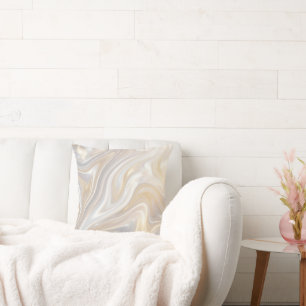 Neutral Marmorerad Virvel Kastrull Kudd Modern B Kudde