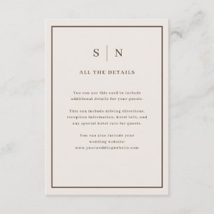 Neutral Minimal Chic Kant Bröllop Gäst Detaljer Tilläggskort