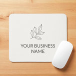 Neutral Minimalist Small Business Botanical Musmatta<br><div class="desc">Elevate your workspace with this clean and calming neutral mouse pad,  featuring a simple botanical sprig and modern typography. Designed to reflect your brand with understated elegance.</div>