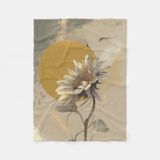 Neutral minimalist solroskontur fleecefilt