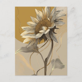 Neutral minimalist solroskontur vykort