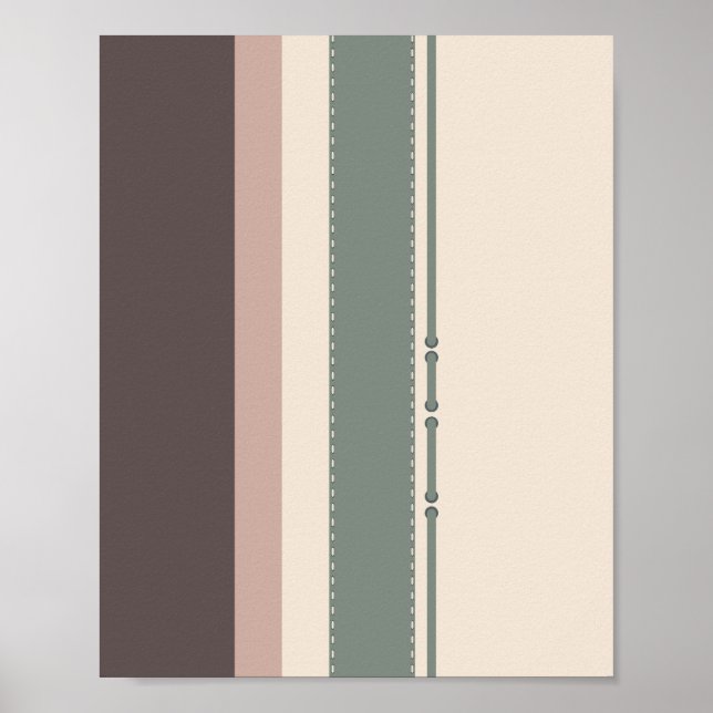 Neutral Minimalist Striped Art –Modern Pastel Poster (Framsidan)