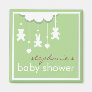 Neutral mobil baby showerfavör för söt baby magnet