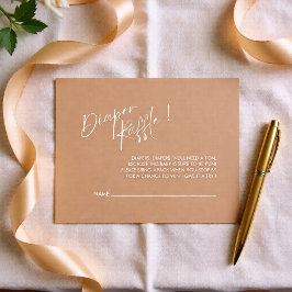 Neutral Modern Baby Shower Blöja Lotteri Tilläggskort