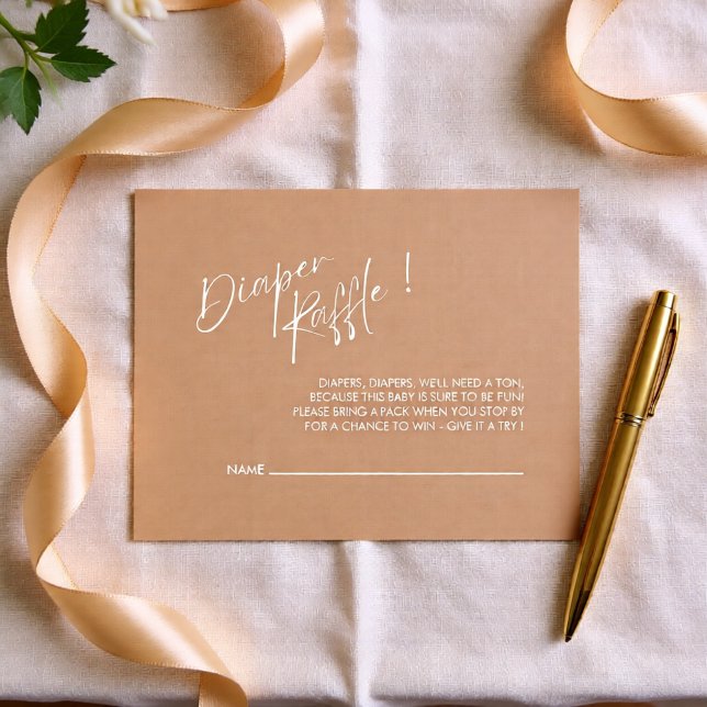 Neutral Modern Baby Shower Diaper Raffle Tilläggskort (Skapare uppladdad)