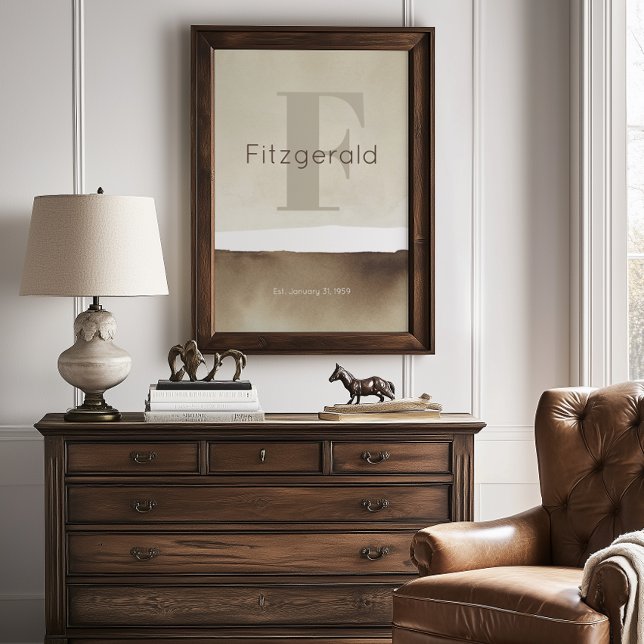 Neutral Modern Custom Last Name Wall Art Print  Poster (Skapare uppladdad)