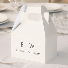 Neutral Modern Minimalist Monogram Namn Presentaskar