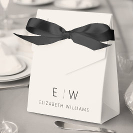 Neutral Modern Minimalist Monogram Namn Presentaskar