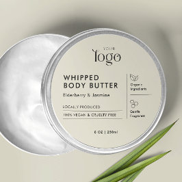 Neutral Modern Skincareburk Lock Till Rund Produkt Runt Klistermärke