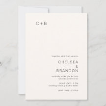 Neutral Monogram Modern Bröllop