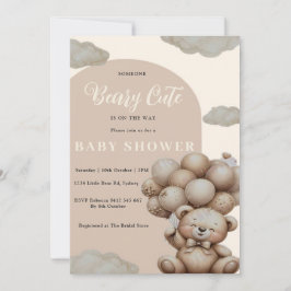 Neutral Nallebjörn Bebis Shower Inbjudan