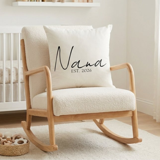 Neutral Nana EST År Minnessaker Familj Script Kudde (Skapare uppladdad)