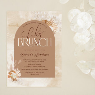 Neutral Pampas Baby Brunch Baby Shower Inbjudningar