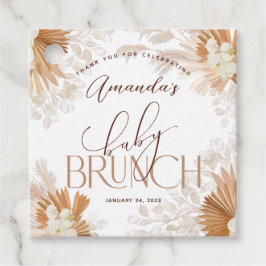 Neutral Pampas Baby Brunch Tackkort Gåvor Etiketter
