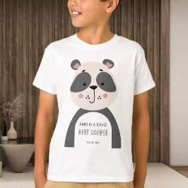 Neutral Panda Baby Shower Kids Outfit T Shirt