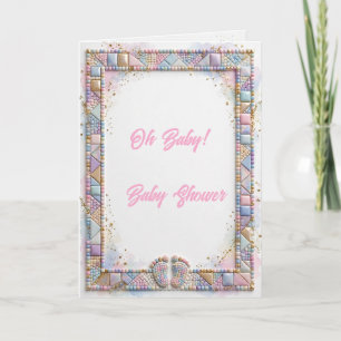 Neutral Pastell Regnbåge Baby Shower Välkomstkort Kort