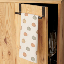 Neutral Pumpa Boho Beige Halloween Höst Dämpad Kökshandduk