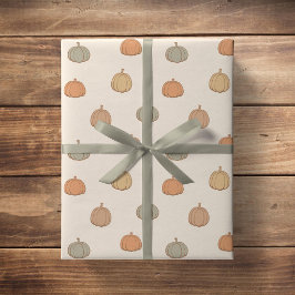 Neutral Pumpa Boho Beige Halloween Höst Dämpad Presentpapper
