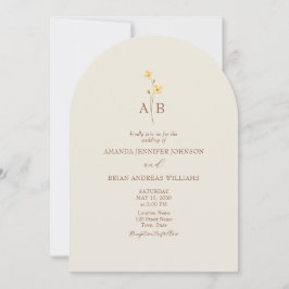 Neutral QR-kod för vildblomma på bröllop Inbjudningar