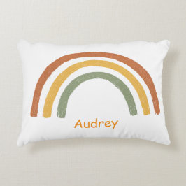 Neutral Rainbow Add a Custom Name Great Gift Prydnadskudde