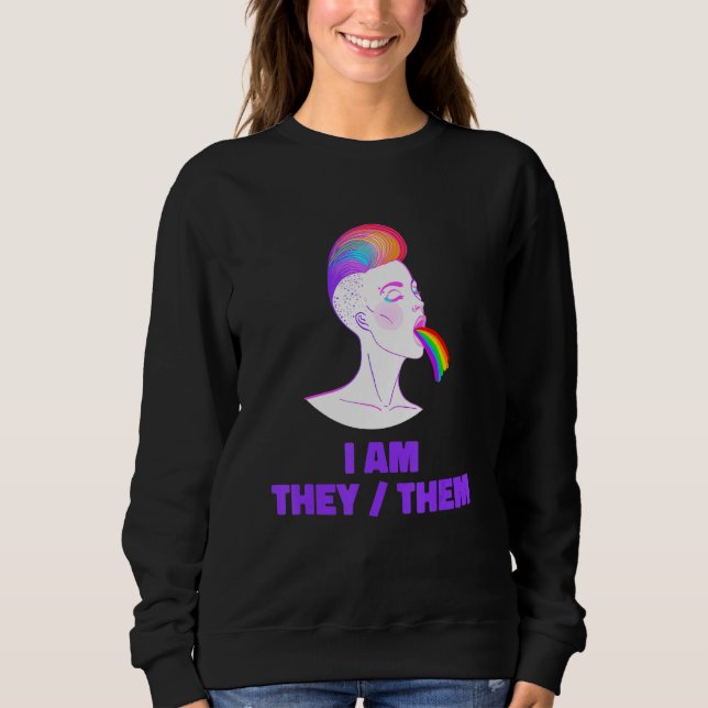 Neutral Rainbow Pride Genderless - Non Binary Gend T Shirt (Framsida)