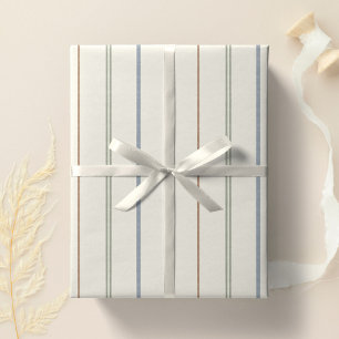 Neutral randig boho jordnära modern minimalistisk presentpapper