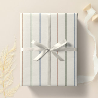 Neutral randig boho jordnära modern minimalistisk presentpapper