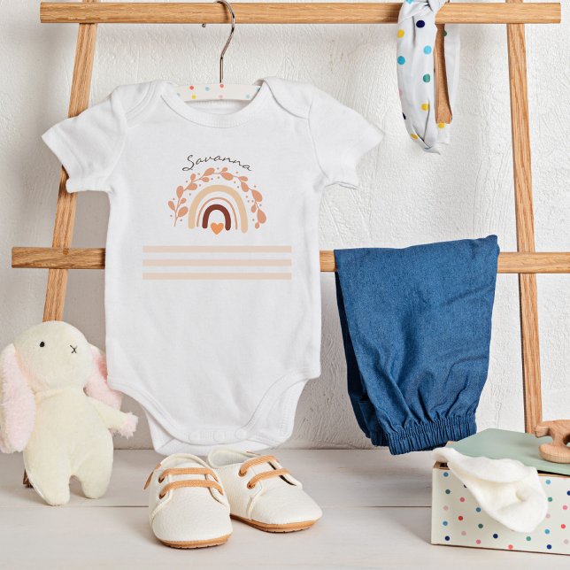 Neutral Regnbåge Anpassat Namn Baby Shower  T Shirt (Skapare uppladdad)