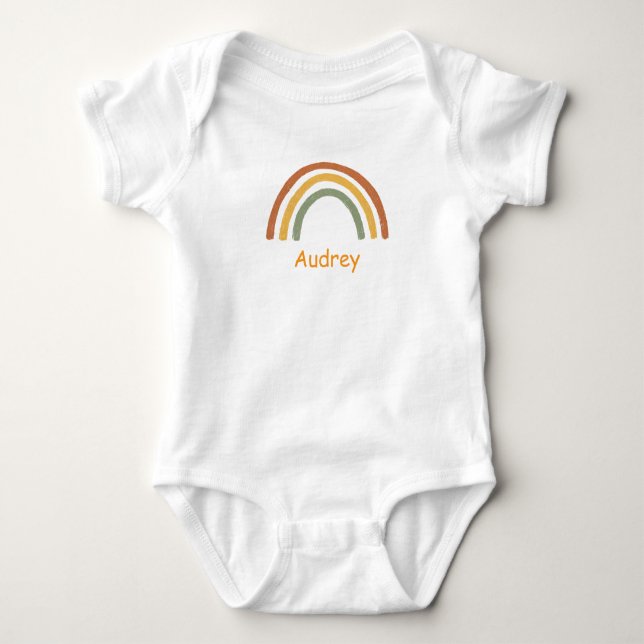 Neutral Regnbåge Anpassat Namn T Shirt (Framsida)