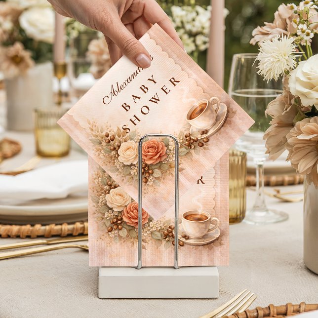 Neutral Rustic En Baby Bryggs Babyshower Pappersservett (Skapare uppladdad)