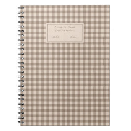 Neutral Rustic Gingham Small Business Anteckningsbok