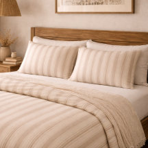 Neutral rustic lantgårdsrandig beige & taupe