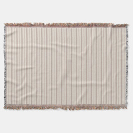 Neutral rustic lantgårdsrandig beige & taupe filt