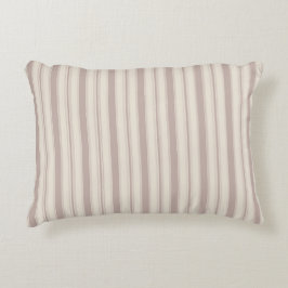 Neutral rustic lantgårdsrandig beige & taupe prydnadskudde