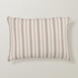 Neutral rustic lantgårdsrandig beige & taupe prydnadskudde